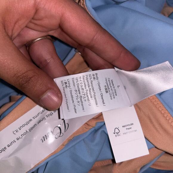 NWT J. Crew Blue Cheeky Curved Waist Bikini Swim Bathing Suit Bottom Size Large - Picture 8 of 9